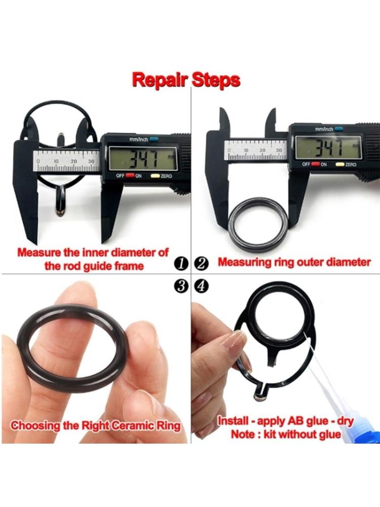 Fishing Rod Tip Replacement - Conjunto anéis guia cerâmica para vara