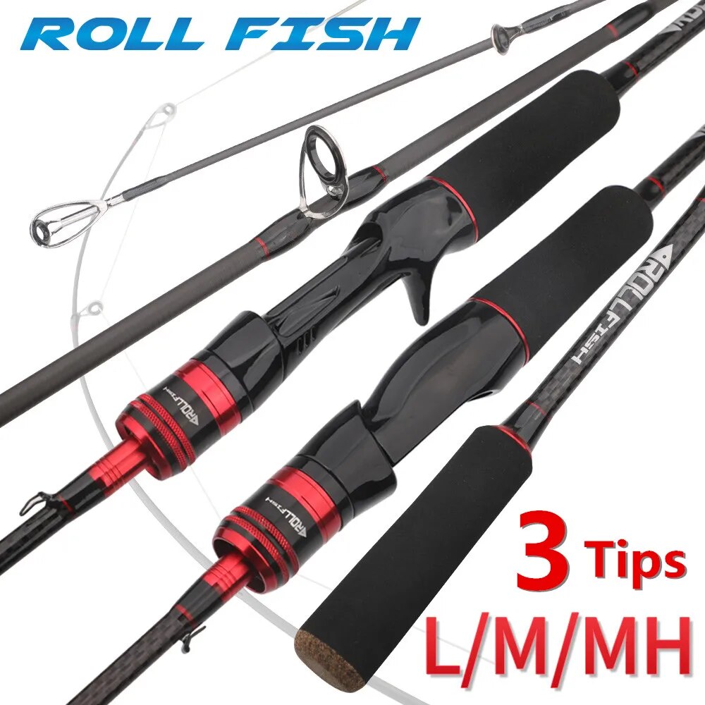 Fishing Rod Carbon Fiber - Rollfish 3 dicas de potência l/m/mh